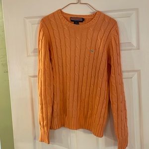 Women's Vineyard Vines coral cable knit crew neck sweater size medium